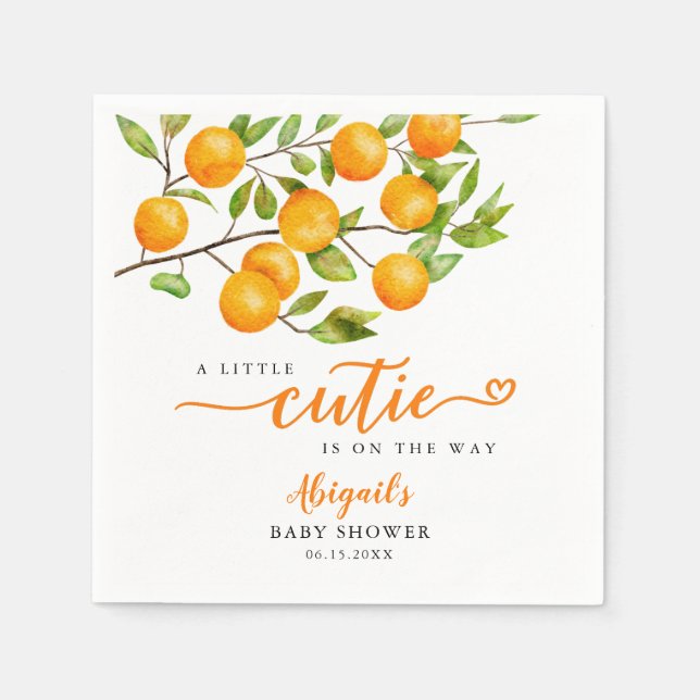 Servilleta De Papel Little Cutie Baby Shower (Anverso)