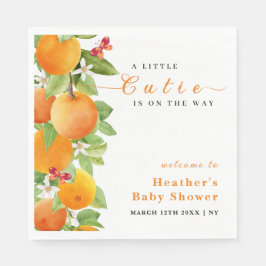 Servilleta De Papel Little Cutie Citrus Naranja Clementine Baby Shower