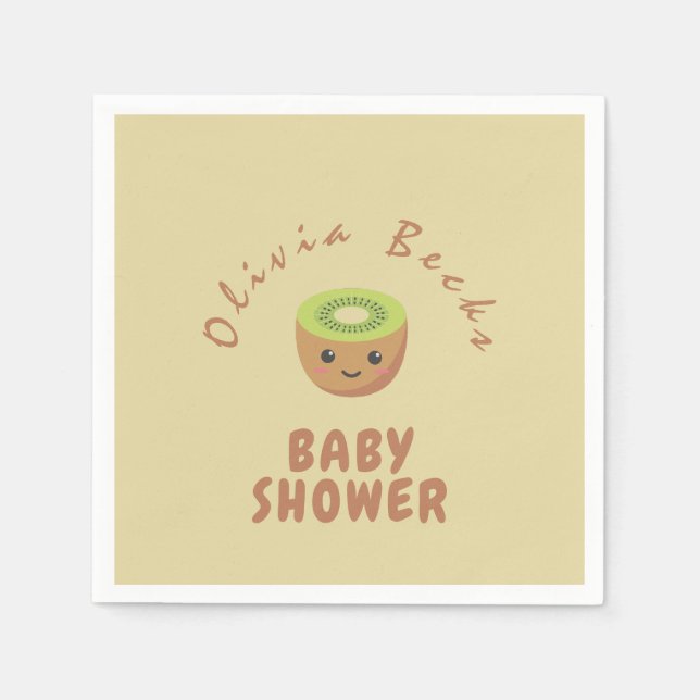 Servilleta De Papel Little Cutie Kiwi Baby Shower (Anverso)