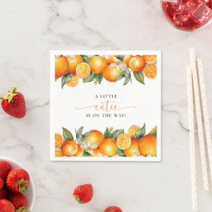 Servilleta De Papel Little Cutie Naranja Citrus Baby Shower