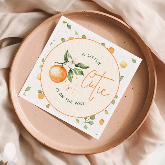 Servilleta De Papel Little Cutie Naranja Citrus Baby Shower (Subido por el creador)