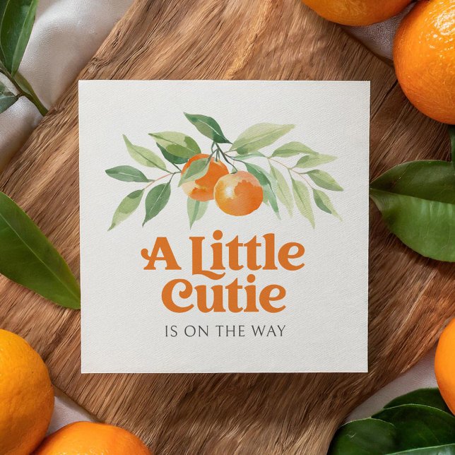 Servilleta De Papel Little Cutie Naranja Citrus Baby Shower (Subido por el creador)