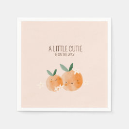 Servilleta De Papel Little Cutie Naranja Citrus Botanus Baby Shower