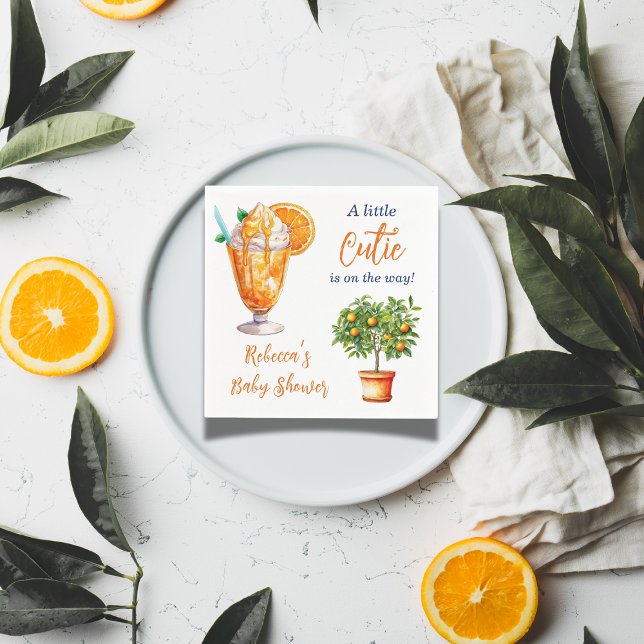 Servilleta De Papel Little Cutie Naranja Citrus Summer Baby Shower (Subido por el creador)