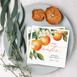 Servilleta De Papel Little Cutie Naranja Clementine Baby Shower