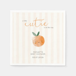 Servilleta De Papel Little Cutie Orange Citrus Baby Shower
