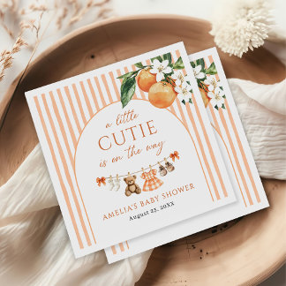 Servilleta De Papel Little Cutie Orange Citrus Baby Shower