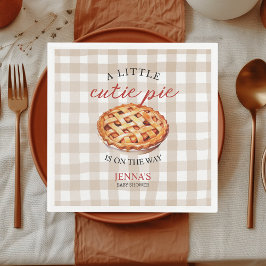 Servilleta De Papel Little Cutie Pie Baby Shower Gingham Fall