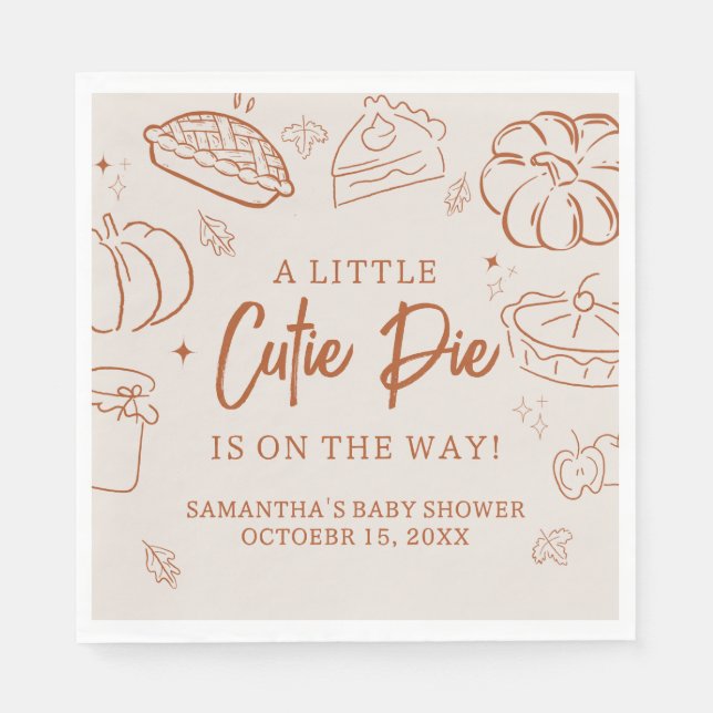 Servilleta De Papel Little Cutie Pie Fall Baby Shower (Anverso)