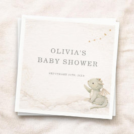 Servilleta De Papel Little Dragon Almost Here Baby Shower Party