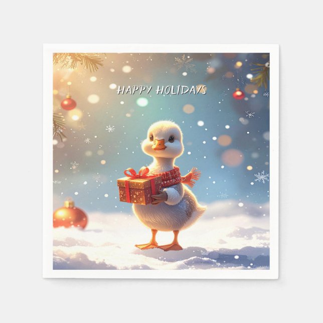 Servilleta De Papel Little Duck Holiday Napkin (Anverso)