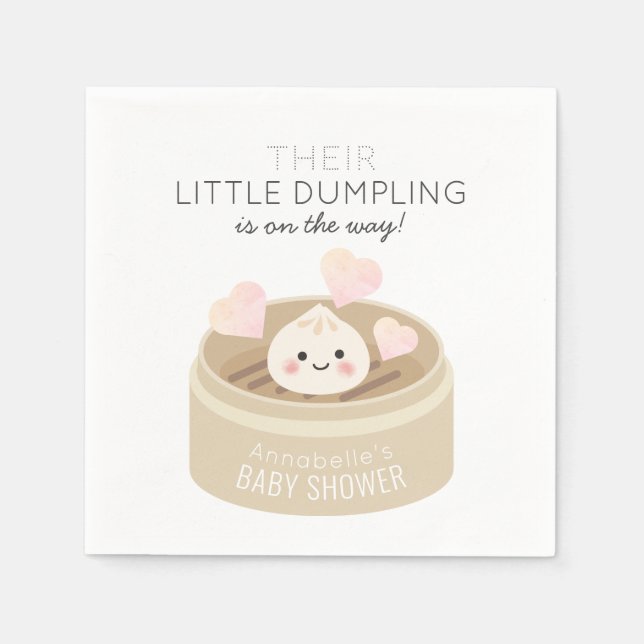 Servilleta De Papel Little Dumpling Baby Shower White (Anverso)
