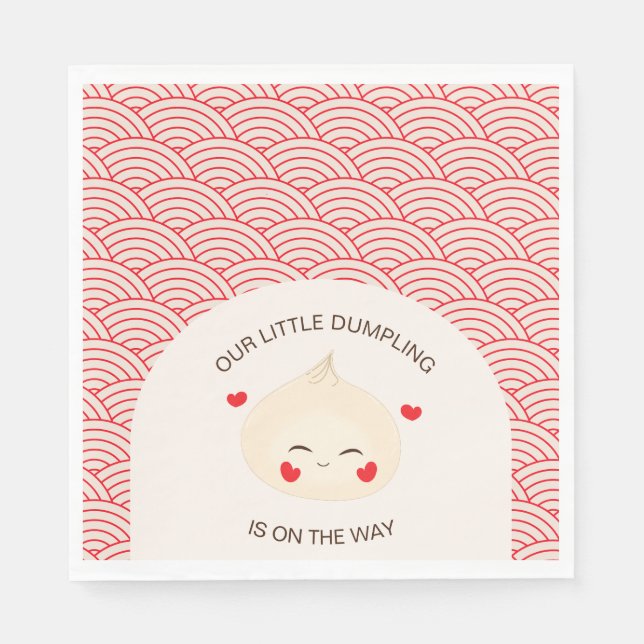 Servilleta De Papel Little Dumpling Dim Sum Baby Shower (Anverso)