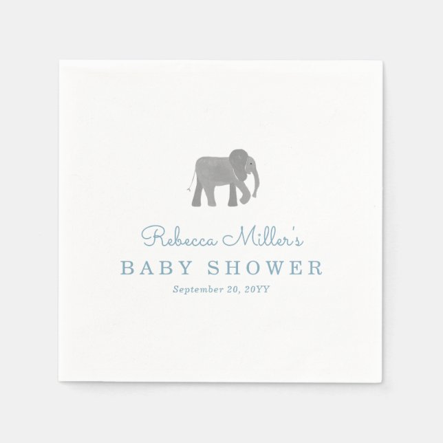 Servilleta De Papel Little Elephant Baby Shower (Anverso)