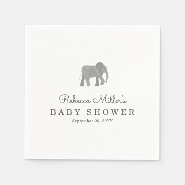 Servilleta De Papel Little Elephant Baby Shower (Anverso)