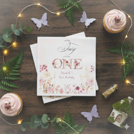 Servilleta De Papel Little Fairy Floral Garden First Birthday