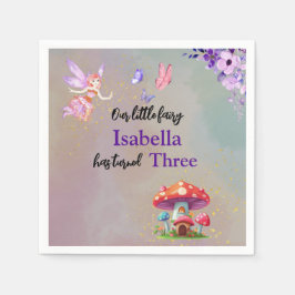 Servilleta De Papel Little Fairy Mushroom House Butterflies Any Age