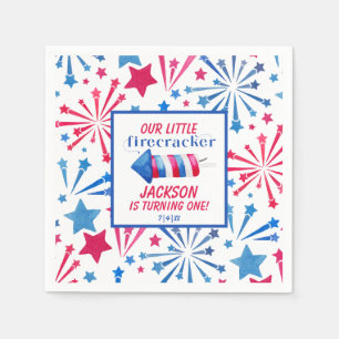 Servilleta De Papel Little Firecracker el 4 de julio, fiesta de cumple