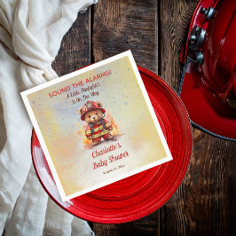 Servilleta De Papel Little Firefighter Teddy Bear Baby Shower 