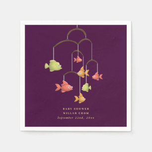 Servilleta De Papel Little Fish Crimson Red Baby Shower