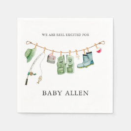 Servilleta De Papel Little Fisherman Baby Shower Napkins