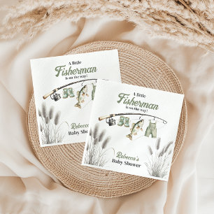 Servilleta De Papel Little Fishman Clothesline Fishing Baby Shower
