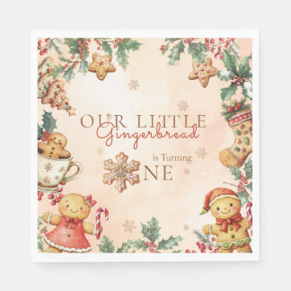 Servilleta De Papel Little Gingerbread Christmas 1st Birthday