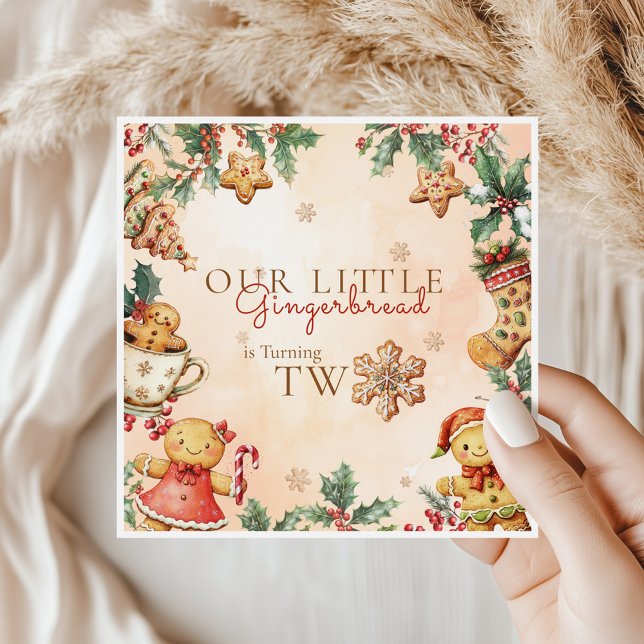 Servilleta De Papel Little Gingerbread Christmas 2nd Birthday (Subido por el creador)