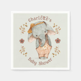 Servilleta De Papel Little Girl Elephant Baby Shower