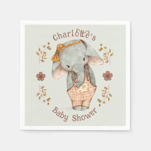 Servilleta De Papel Little Girl Elephant Baby Shower