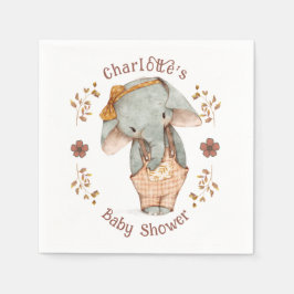 Servilleta De Papel Little Girl Elephant Baby Shower