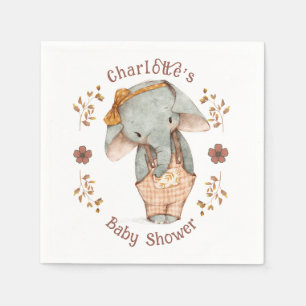 Servilleta De Papel Little Girl Elephant Baby Shower