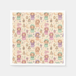 Servilleta De Papel Little Girls Colourful Eid Mubarak Napkins
