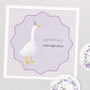Servilleta De Papel Little Goose Gingham First Birthday