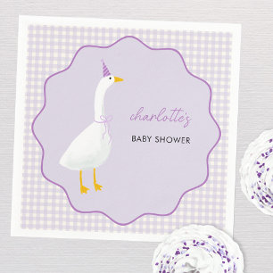 Servilleta De Papel Little Goose Lilac Gingham Baby Shower