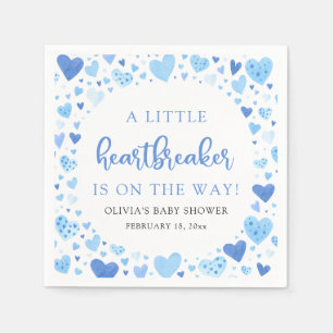 Servilleta De Papel Little Heartbreaker Blue Valentine Baby Shower