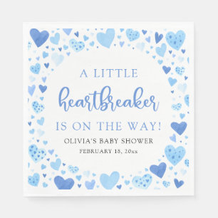 Servilleta De Papel Little Heartbreaker Blue Valentine Baby Shower