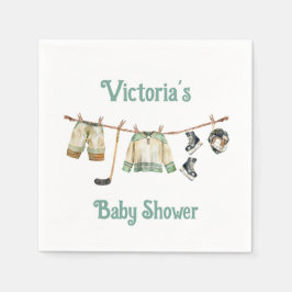 Servilleta De Papel Little Hockey Player Baby Shower Cloline