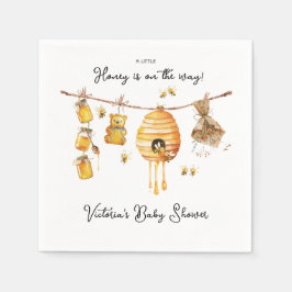Servilleta De Papel Little Honey Bee Baby Shower clothline