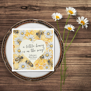Servilleta De Papel Little Honey Bee Comb Daisy Spring Baby Shower