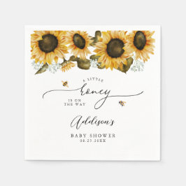 Servilleta De Papel Little Honey Bee Sunflowers Baby Shower
