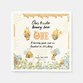 Servilleta De Papel Little Honey To Bee One Wildflower 1st Birthday