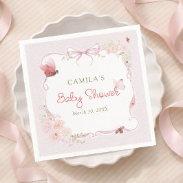 Servilleta De Papel Little Ladybug Garden Girl Baby Shower