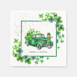 Servilleta De Papel Little Leprechaun Shamrock Truck Birthday Party