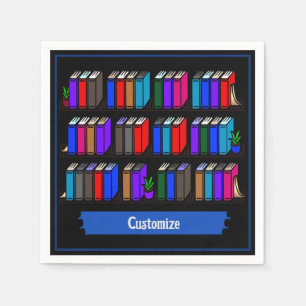 Servilleta De Papel Little Library Book Club Black