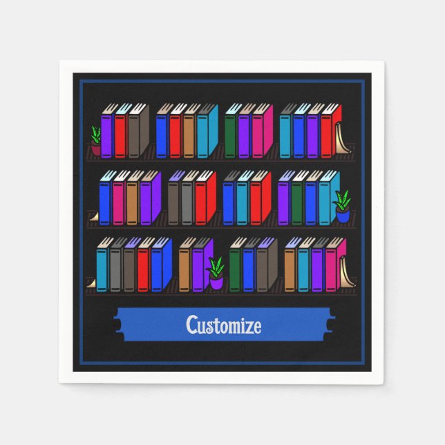 Servilleta De Papel Little Library Book Club Black (Anverso)