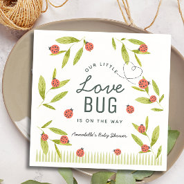 Servilleta De Papel Little Love Bug Ladybug Leaf Baby Shower Napkins