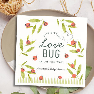 Servilleta De Papel Little Love Bug Ladybug Leaf Baby Shower Napkins