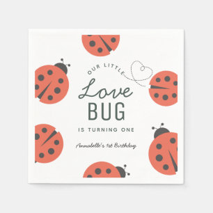 Servilleta De Papel Little Love Bug Ladybug Napkins Birday
