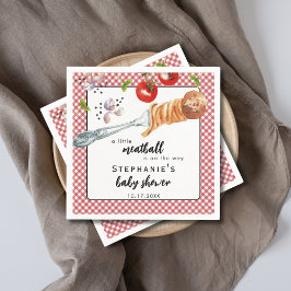Servilleta De Papel Little Meatball Is On The Way Italian Baby Shower
